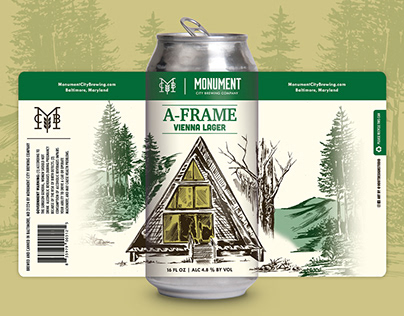 A-Frame Cabin Lager - Beer Label Design & Packaging