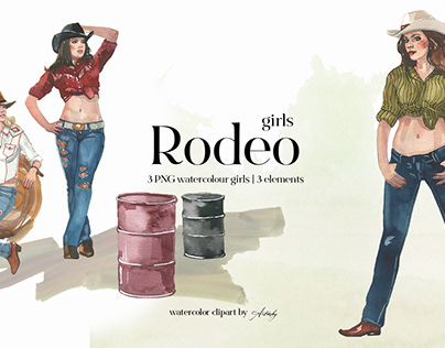 Rodeo - 3 PNG Cowgirls