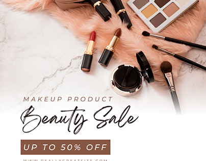 Brown Simple Makeup Sale Instagram Post