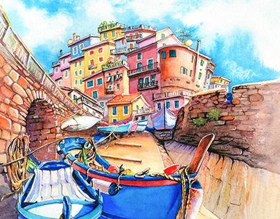 Watercolor Cinque Terre