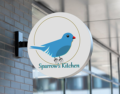 Sparrow's Kitchen Logo Design & Mockup Presentation.