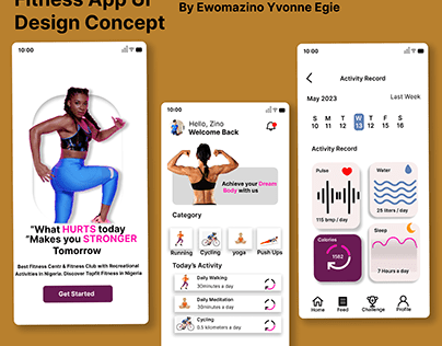 Fitness app UI design Concept