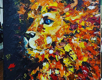 "Lion's Portrait" - Acrylic Painting