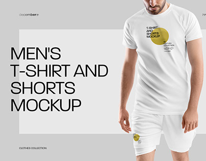 7 Men’s Mockups T-Shirt and Shorts +1 Free