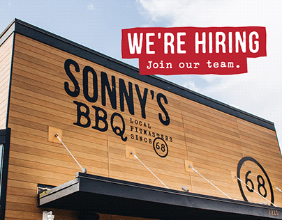 Sonny's BBQ hiring graphics