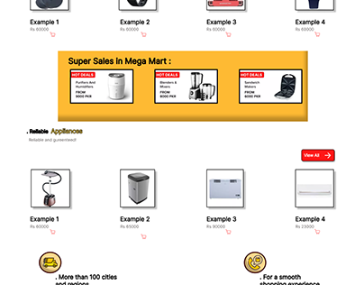 E commers store web ui in yellow and white theme