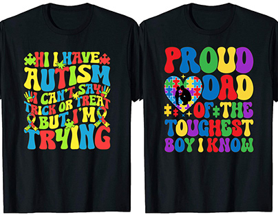 Autism T-Shirt Design Bundle,Typography t shirt