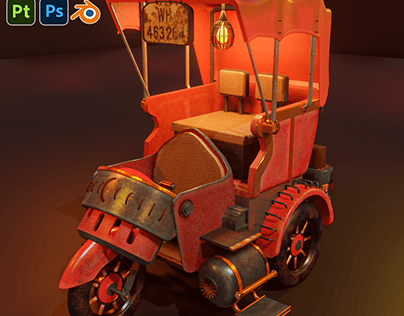Excited to share my latest project a Cyberpunk Rickshaw
