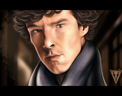 Digital Painting of Sherlock Holmes
