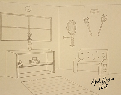 Attempt at drawing the interior of a room