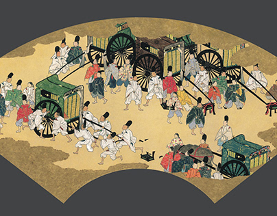 The reproduction of the one scene in "Tale of Genji."