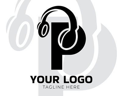 Musical & "P" letter logo design