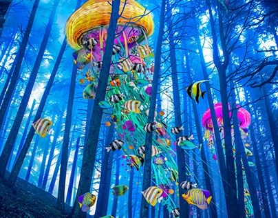 Electric Jellyfish in a Misty Forest