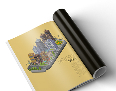 Flat isometric concept of buildings in the city life