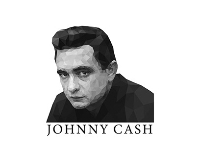 Johnny Cash Low Poly Portrait