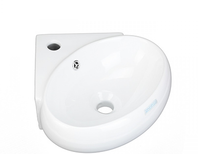 Corner Bathroom Sink in Oval shape