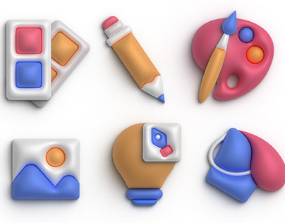 Set of 3d icons Design elements