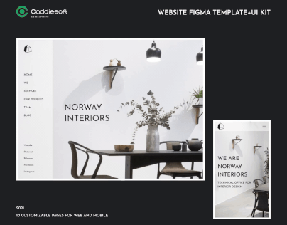 Norway Interiors - Website Figma Template + UI KIT