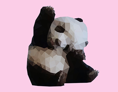Low Poly Effect with a Little Panda