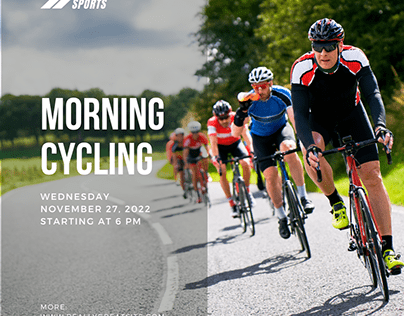 White Minimalist Morning Cycling Event Promotio