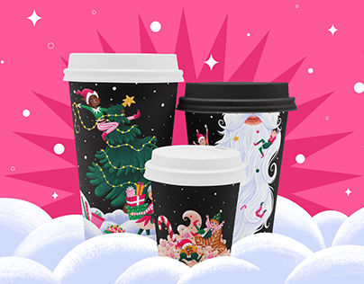 SPARKLE COFFEE. Paper cups design. Packaging.
