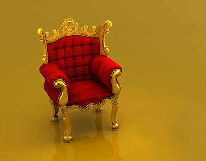 King Chair 3D Model for Election 2015 on Zee News
