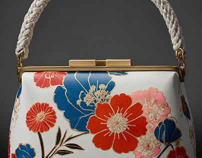 handbag design floral ornament in Japanese style