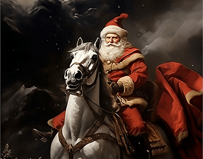 Santa Claus on horseback