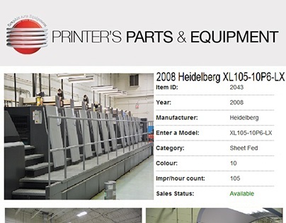 2008 Heidelberg XL105-10P6-LX by Printers Parts & Equip