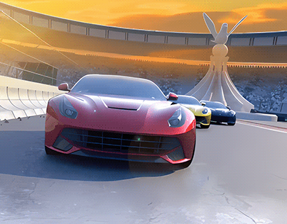 Car racing Animation(Compositing Lighting and Render)