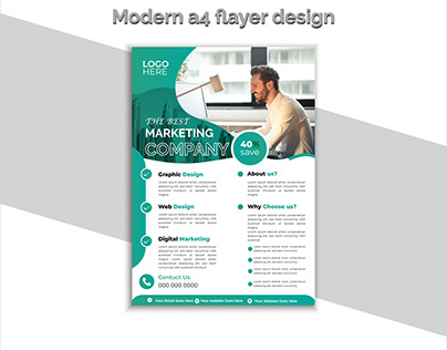 Modern business flyer design A4 size template vector.
