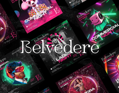 Belvedere Night Club Social Media Designs