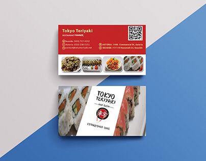This is a creative food business card design