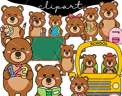 School Bear Cliparts