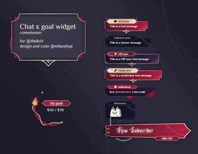 Chat and goal widget commission for Meiku