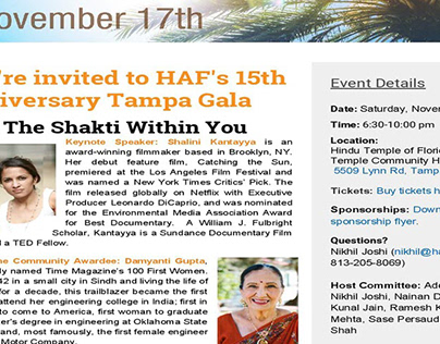 HAF 15th Anniversary Tampa Gala