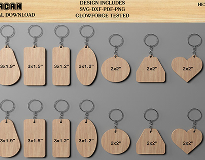 Keychains Outline Cut Files for Laser Machines