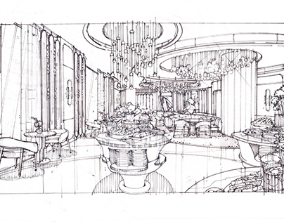 Fine Dining Interior Sketch