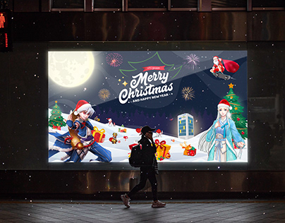 Merry Chrismast Backdrop Advertising VTC Mobile Game