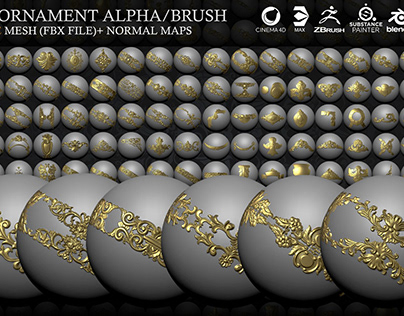 +267 4K Ornament Brush/Normal/Alphas - Vol.2