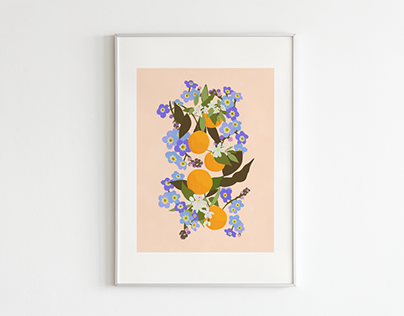 Ilustración botánica - Flor de naranjo