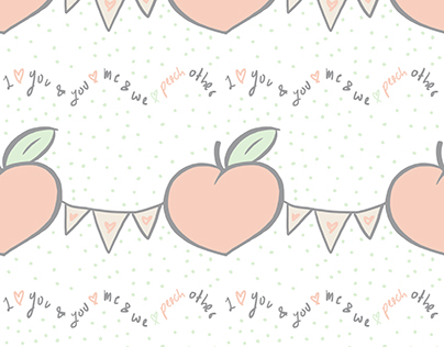 Peach Wedding Pattern with Mood Board