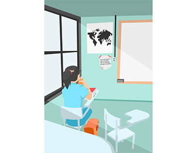 SITTING IN THE CLASSROOM ILLUSTRATION