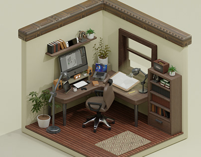 A Wooden Work Room