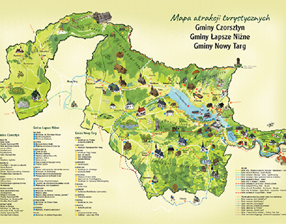 Map of tourist attractions for 3 communities