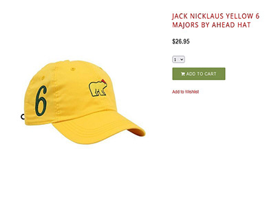 Jack Nicklaus Yellow 6 Majors by Ahead Hat