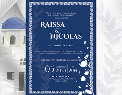 Convite de Casamento - Raissa & Nicolas