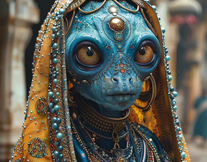 Otherworldly Fusion: Aliens in Indian Attire 🛸👽🇮🇳