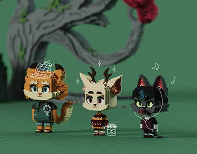 Voxel Beacon Pines Characters
