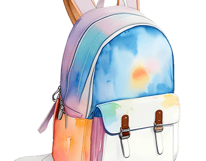 watercolor cute camping Backpack